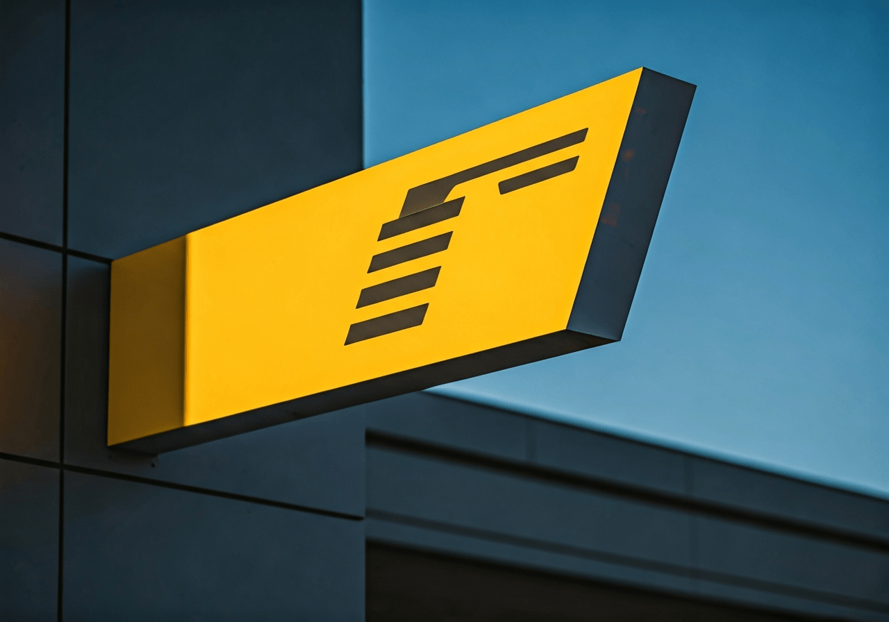 Čestlice pošta: Funguje bez čekání? (Test 2026) 2 A modern, minimalist signage of a postal service building in a quiet suburban area, architectural detail, bright daylight, clean lines, professional editorial photography style, 85mm lens, no text, no words.
