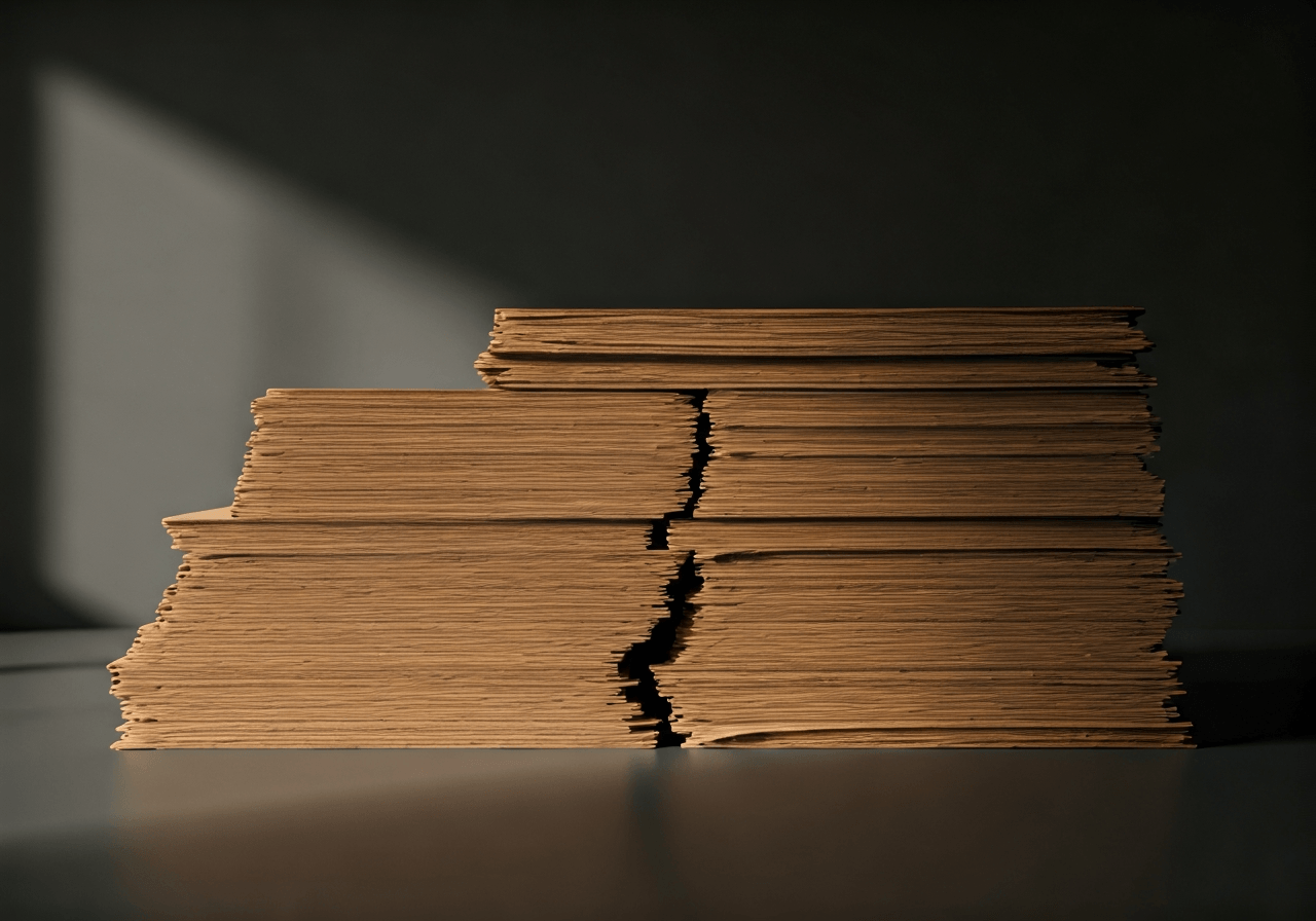 A neat stack of brown cardboard packages ready for distribution in a minimalist warehouse, clean industrial background, editorial photography, natural daylight from a high window, 85mm lens, high resolution, no text, no letters