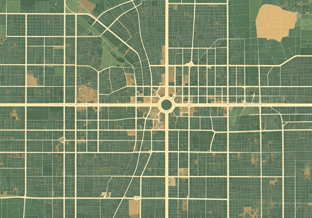 Aerial view of a clean, structured map overlaying the historic streets of Marianske Lazne, professional urban planning aesthetic, soft natural daylight, 85mm lens, high resolution, minimalist, no text, no letters