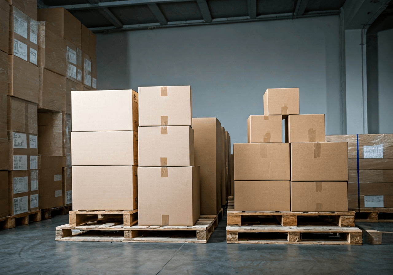 Balík na Kubu: Co odeslat snadno (Krok za krokem) 3 A professional logistics warehouse setting with neatly organized parcels ready for international transit, clean modern industrial background, editorial photography, soft natural light, 85mm lens, high resolution, no text, no words, no letters