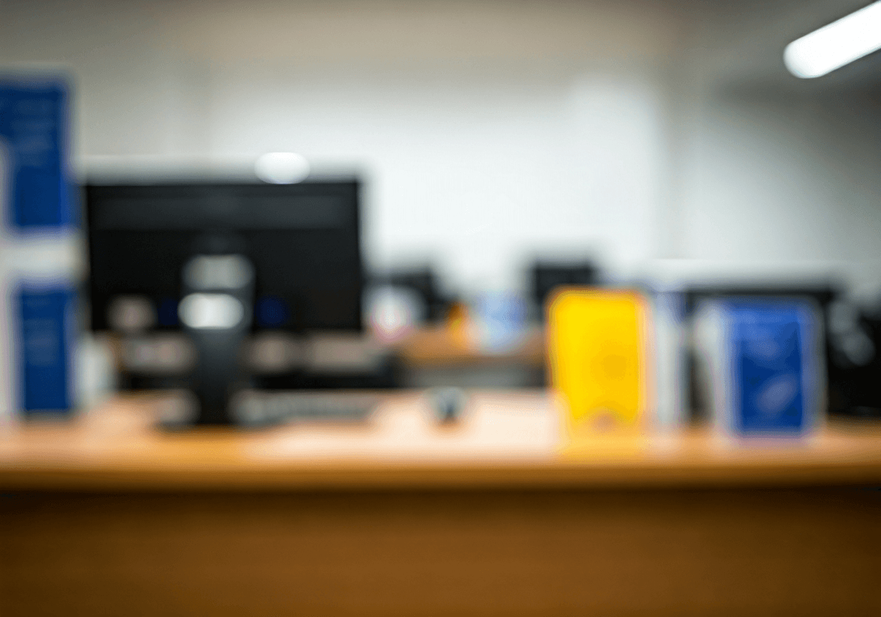 Pošta Stříbro: Funguje spolehlivě? (Velký test) 2 A professional clean interior of a modern post office service desk, blurred background of organized public service environment, soft natural daylight, premium editorial photography, 85mm lens, highly detailed, no text, no words, no letters