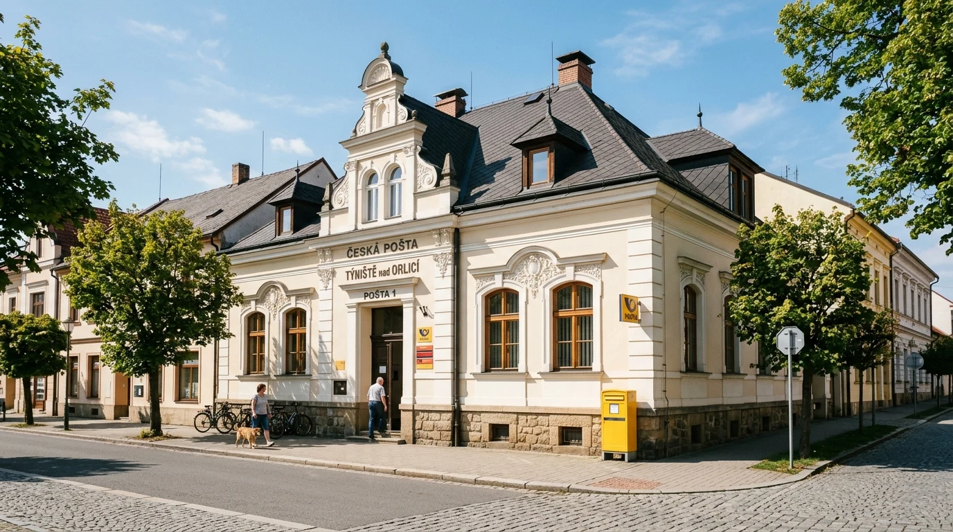 Pobočka České pošty v Týništi nad Orlicí na Mírovém náměstí
