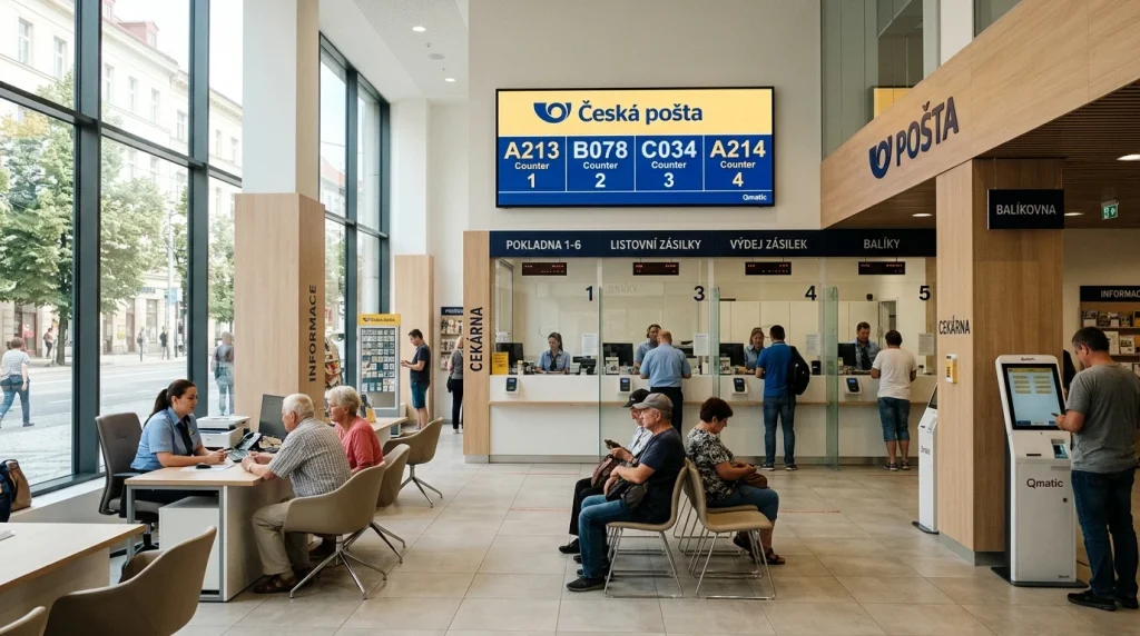 Pobočka ČP České pošty s přehledem poštovních a balíkových služeb