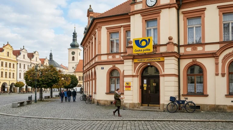 Pobočka České pošty Lanškroun na náměstí J. M. Marků